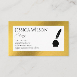 QR code gold foil notary writer business card