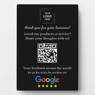 QR Code Google Review Easel Display Style Plaque