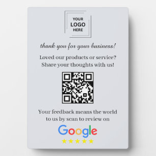 QR Code Google Review Easel Display Style Plaque