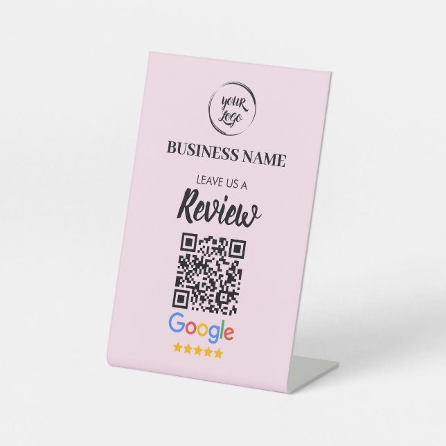 Qr Code Google Reviews Business Review Pedestal Sign (Front)