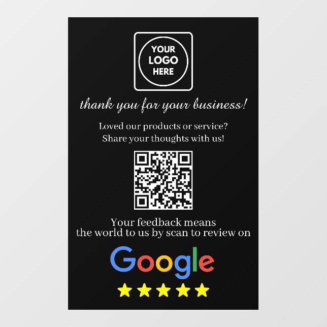 QR Code Google Reviews Logo AI door sign (Sheet)