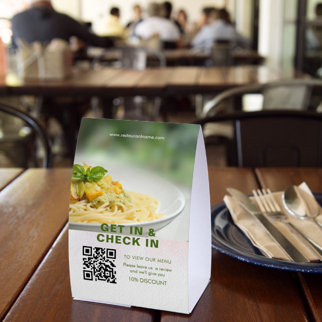 QR Code Green Digital Menu Add URL Paper (Insitu(Restaurant))