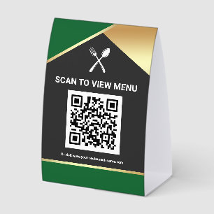 QR Code Green Gold Digital Menu for Restaurants
