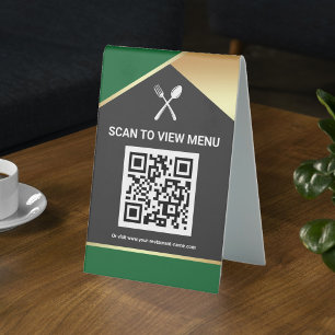 QR Code Green Gold Digital Menu for Restaurants