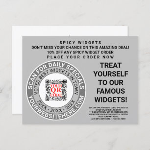 QR Code Grey Business Marketing Cool Advertising Postcard