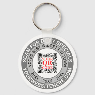 QR Code Grey Business Marketing Giveaway Promo Key Ring