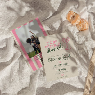 QR Code Handwritten Whimsical Summer Photo Wedding Invitation