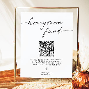 QR Code Honeymoon Fund Sign, Honeymoon Fund Sign