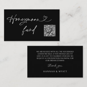 QR Code Honeymoon Request Wedding Enclosure Card