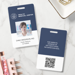 QR Code ID Hospital Clinic Doctor Employee Badge