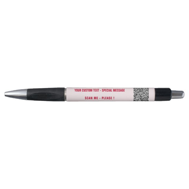 QR Code Info Custom Text Business Promotional Pen (Front)