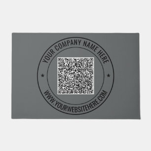 QR Code Info Custom Text Promotional Doormat