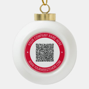 QR Code Info Name Website Color Christmas Ornament