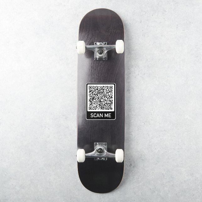 QR Code Info Scan Me Text Promotional Gift Sticker (Skateboard)
