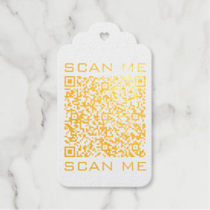 QR Code Info Scan Me Text Your Modern Design  Gift Tags
