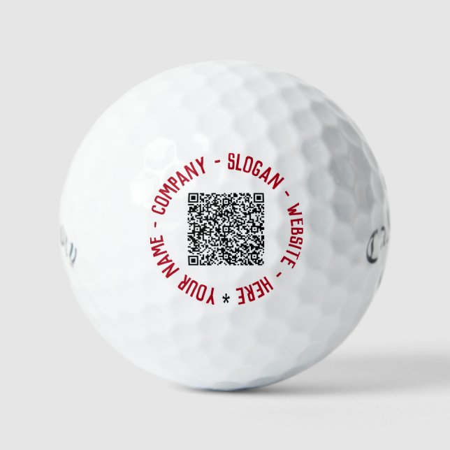 QR Code Info Text Colours Personalised Golf Balls (Front)