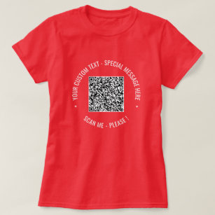  QR Code Info Text Colours Personalised T-Shirt