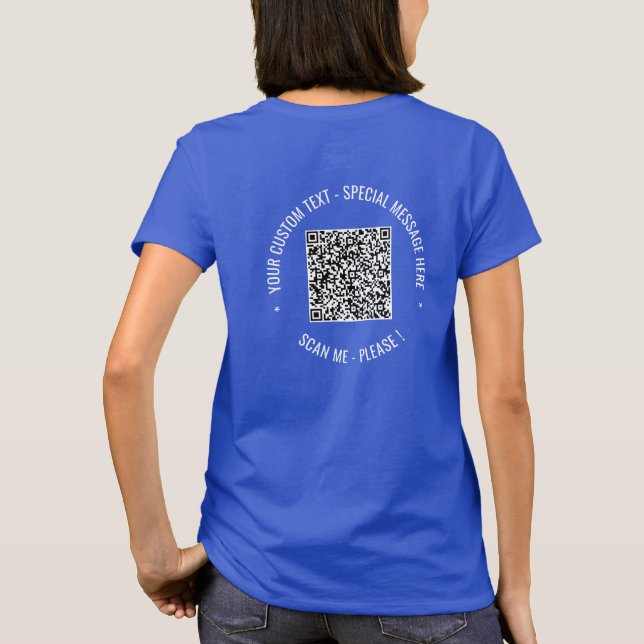  QR Code Info Text Modern Personalised T-Shirt (Back)