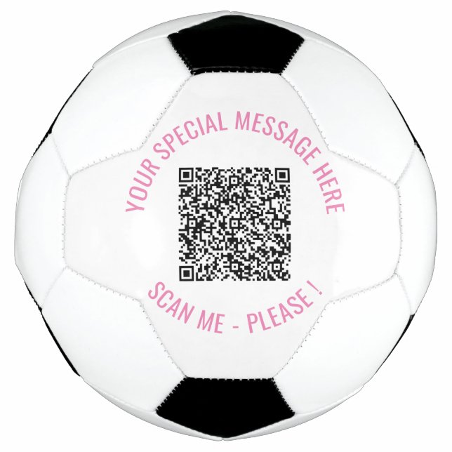 QR Code Info Your Text Surprise Gift Soccer Ball (Front)