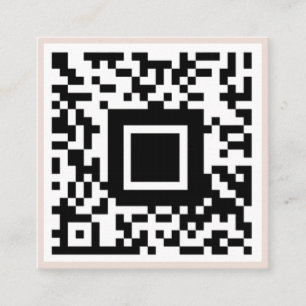 QR Code Initial Minimal Monogram Black and Ivory Square Business Card