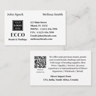 QR code Jewellery Business Monogram and Logo Moder Card