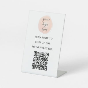 QR code join my newsletter add your logo  Pedestal Sign