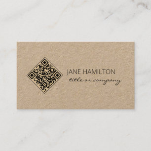 QR Code Kraft Modern Professional Business Card