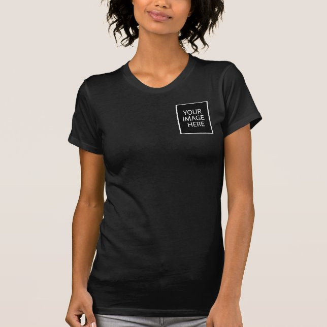 QR Code Ladies Dark Basic T-Shirt Template (Front)