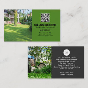 QR code Lawn care networking modern Business Card
