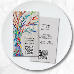 QR Code Life Coach Tree Of Life Business Card