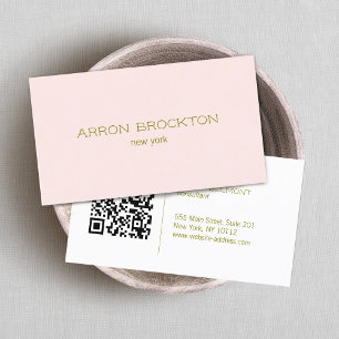 QR Code Light Pink Modern Beauty Business Card