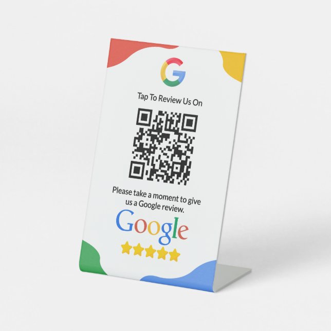 QR Code Link Google Review  Pedestal Sign (Front)