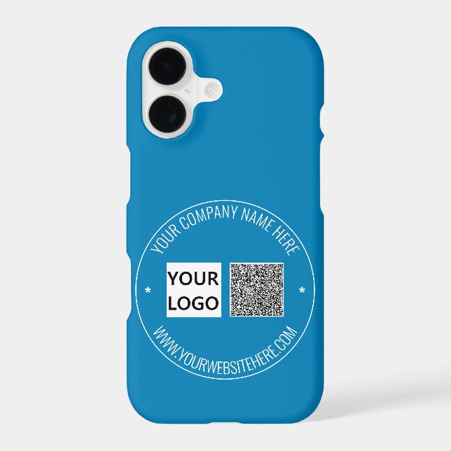 QR Code , Logo and Text iPhone Case - Your Colours (Back)