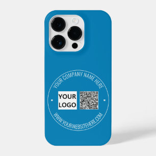 QR Code , Logo and Text iPhone Case - Your Colours