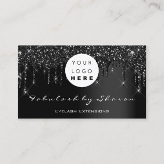 Qr Code Logo Black Drips Professional Business Card