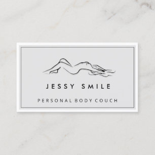 QR CODE Logo Body Sculpting Massage Care Gray Business Card