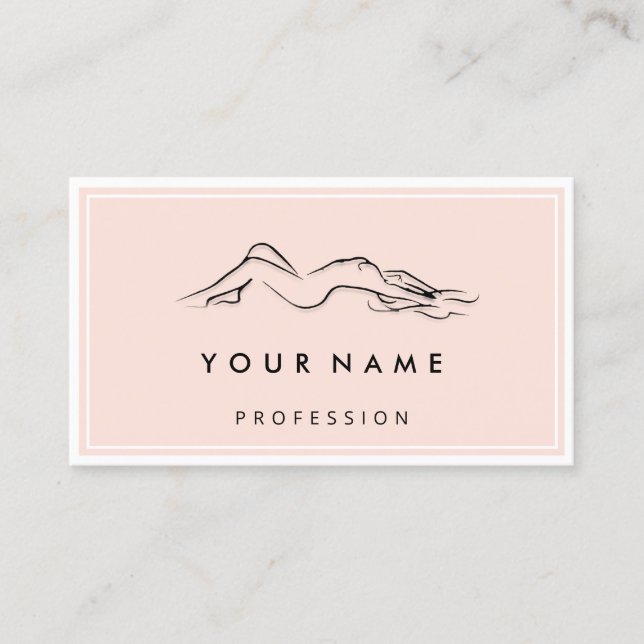 QR CODE Logo Body Sculpting Massage Care Rose Business Card (Front)