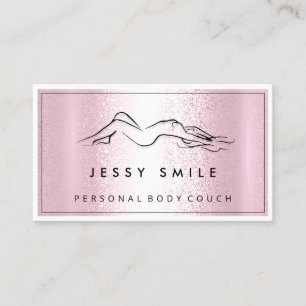 QR CODE Logo Body Sculpting Massaged Metallic Pink Business Card