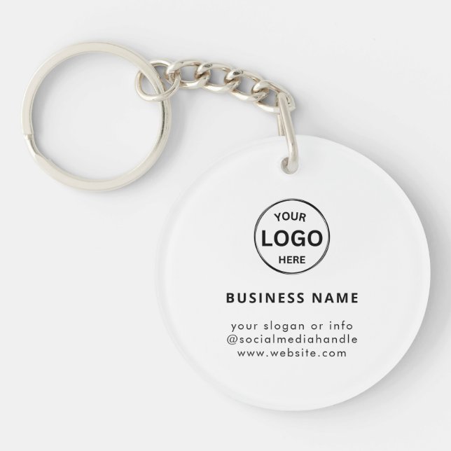 Qr Code Logo Business Modern Simple Acrylic  Key Ring (Front)
