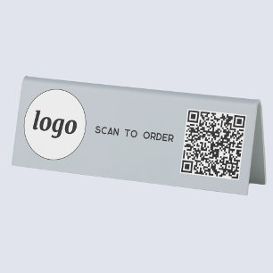 QR Code Logo Business Scan to Order Blue