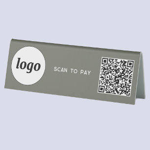 QR Code Logo Business Scan to Pay Sage Green
