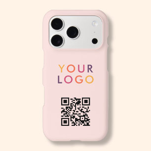 QR Code Logo Business Simple Blush Pink