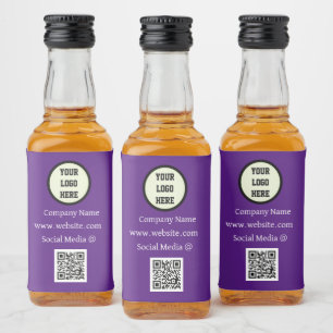 QR Code Logo Company Purple Business Corporate Liquor Bottle Label