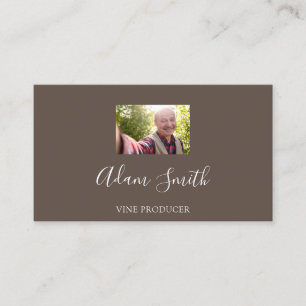 QR Code Logo Custom Custom Photo Brown Business Card