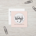 QR Code Logo Modern Simple Blush Square Business Card | Zazzle