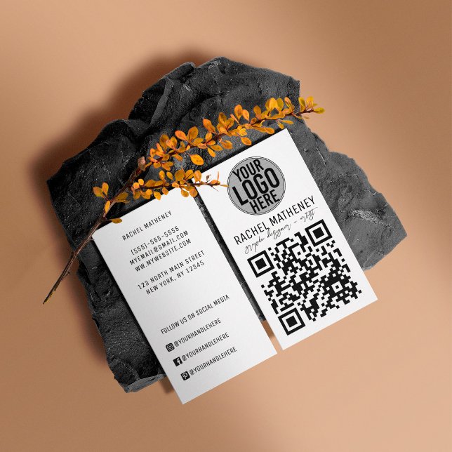QR Code Logo Modern Simple Professional Business C Business Card (Creator Uploaded)