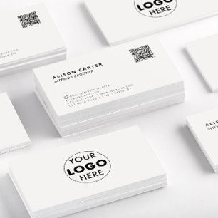 QR Code   Logo   Off White   Modern Design  Business Card
