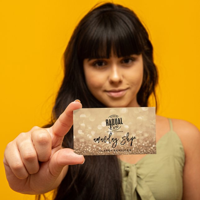 QR Code Logo Online Shop Gold Glitter Business Card (Creator Uploaded)