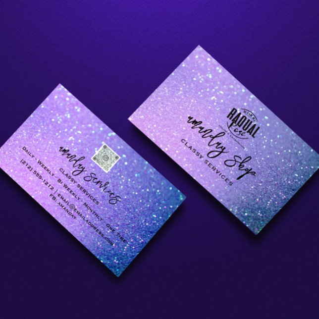 QR Code Logo Online Shop Holographic  Business Car Business Card (Creator Uploaded)