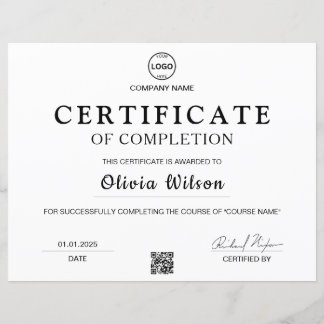 Qr Code Logo Professional Certificate Award 